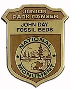junior ranger badge Junior Ranger gold badge for John Day Fossil Beds National Monument