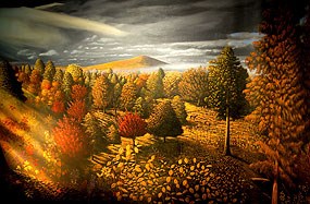 Image of a mural of the Bridge Creek assemblage.