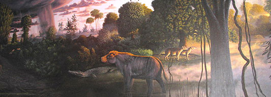 Image of a mural of the Clarno Nutbeds.