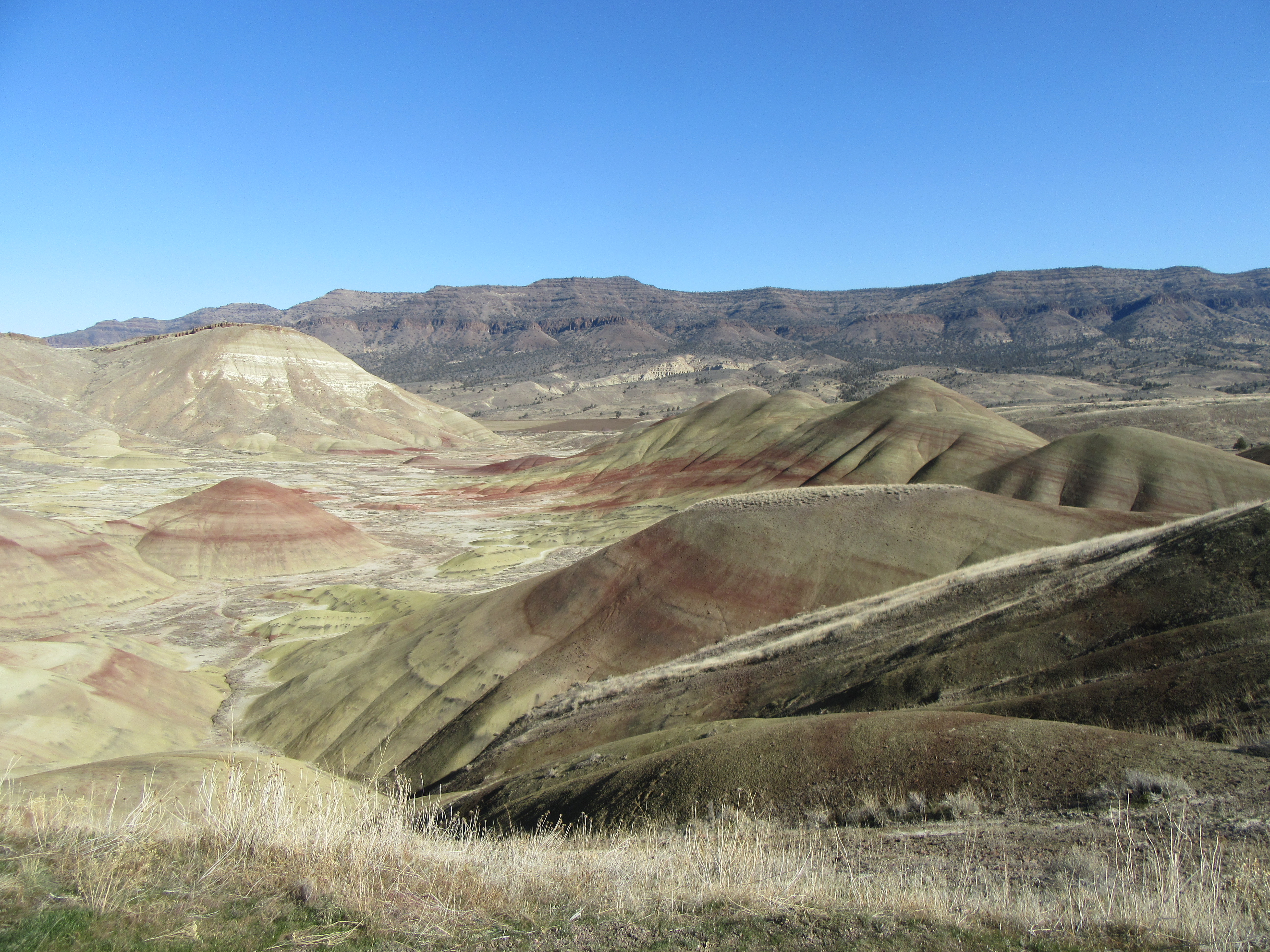 landscape of rolling hills with red and tan colored hues