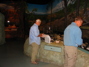 Image of visitors exploring the fossil museum. Image of visitors exploring the fossil museum.