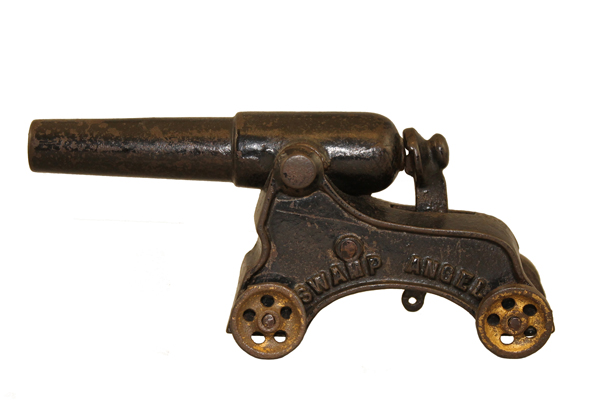 A toy cannon made by the Ives & William Toy Company of Bridgeport, Connecticut, circa 1895. A toy cannon made by the Ives & William Toy Company of Bridgeport, Connecticut, circa 1895.