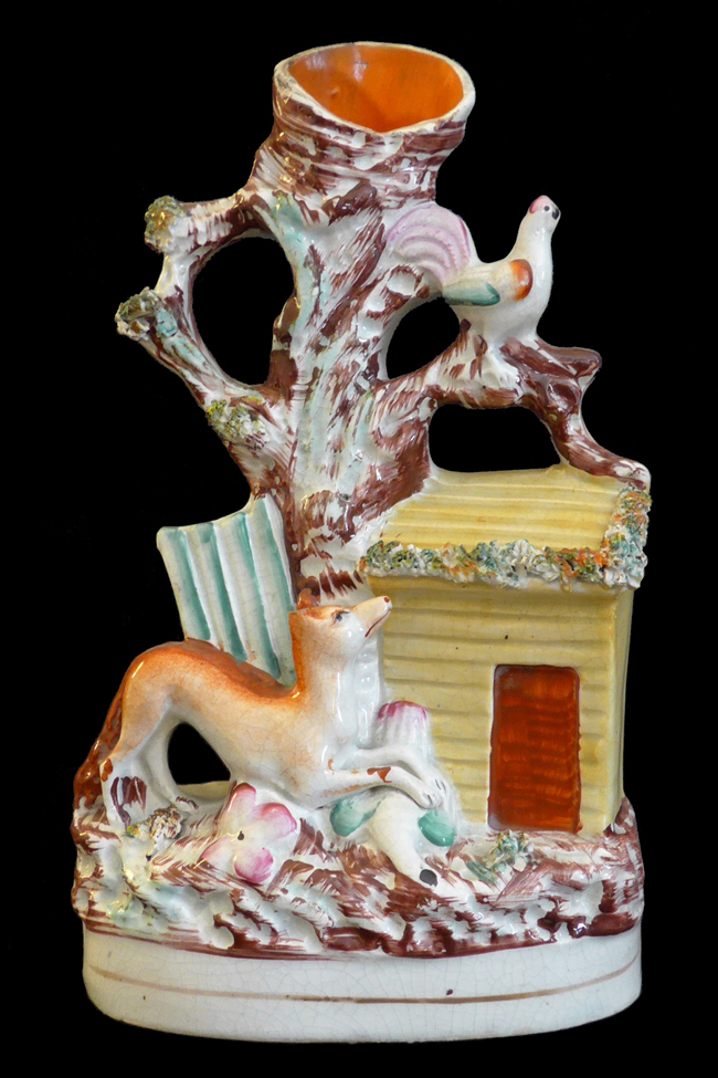 A ceramic Staffordshire spill vase. A ceramic Staffordshire spill vase.