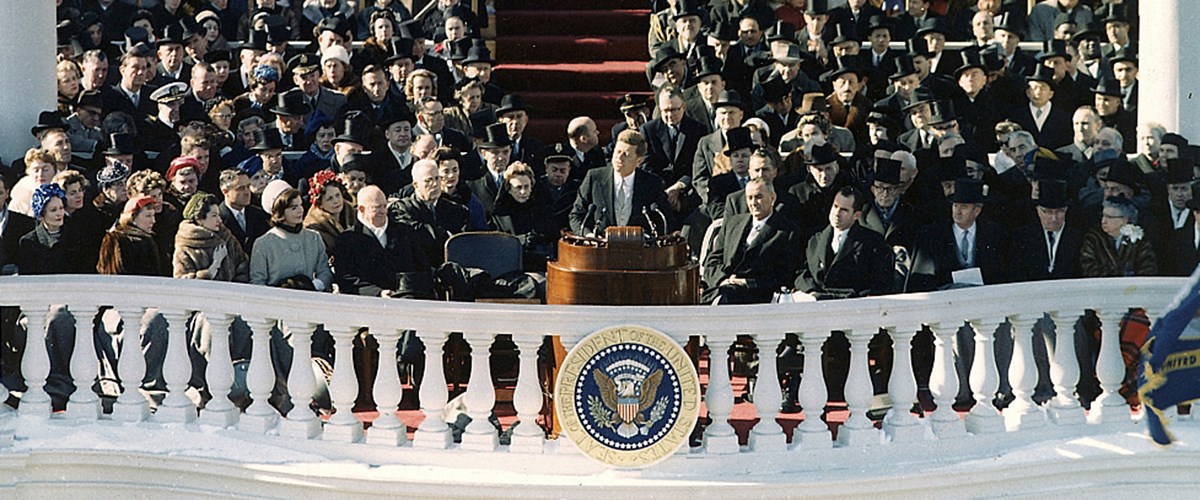 President John F. Kennedy giving his Inaugural Address President John F. Kennedy giving his Inaugural Address