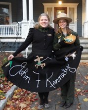 Ranger dressed in a replication of a poodle skirt from John F. Kennedy's 952 campaign for US. Senate.