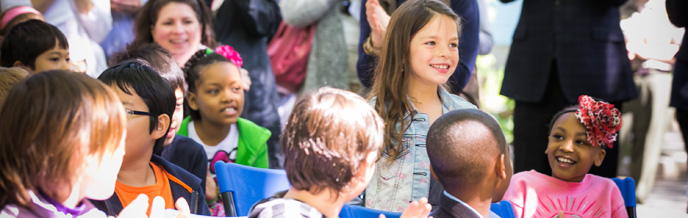 Students at What JFK Means to Me ceremony