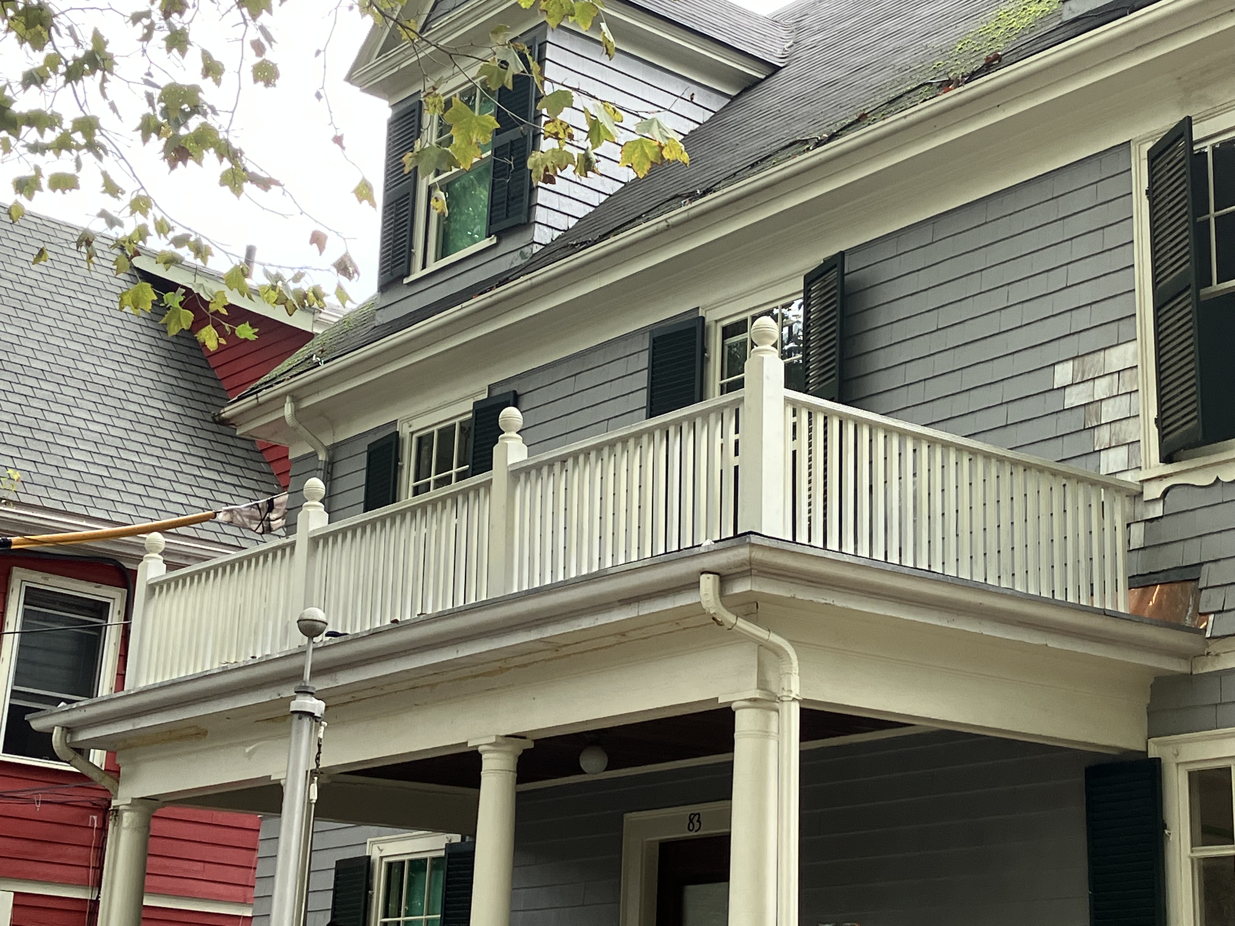 North elevation porch roof railing underwent repair at JFK NHS.