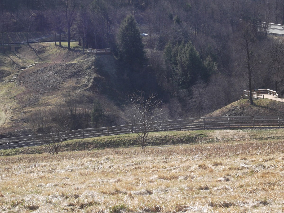 A view of the remains of the South Fork Dam.