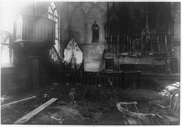A church in Johnstown after the flood.