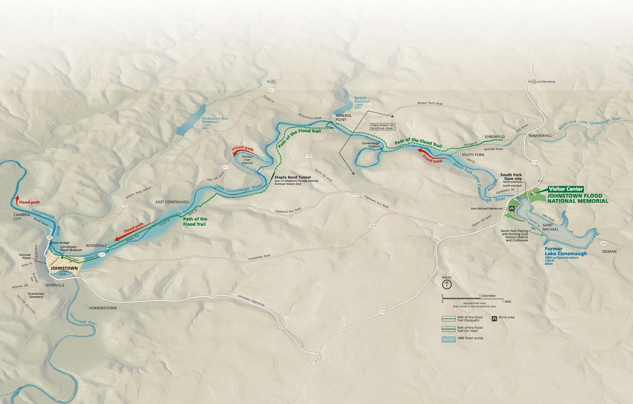 Map of the park and the Conemaugh Valley