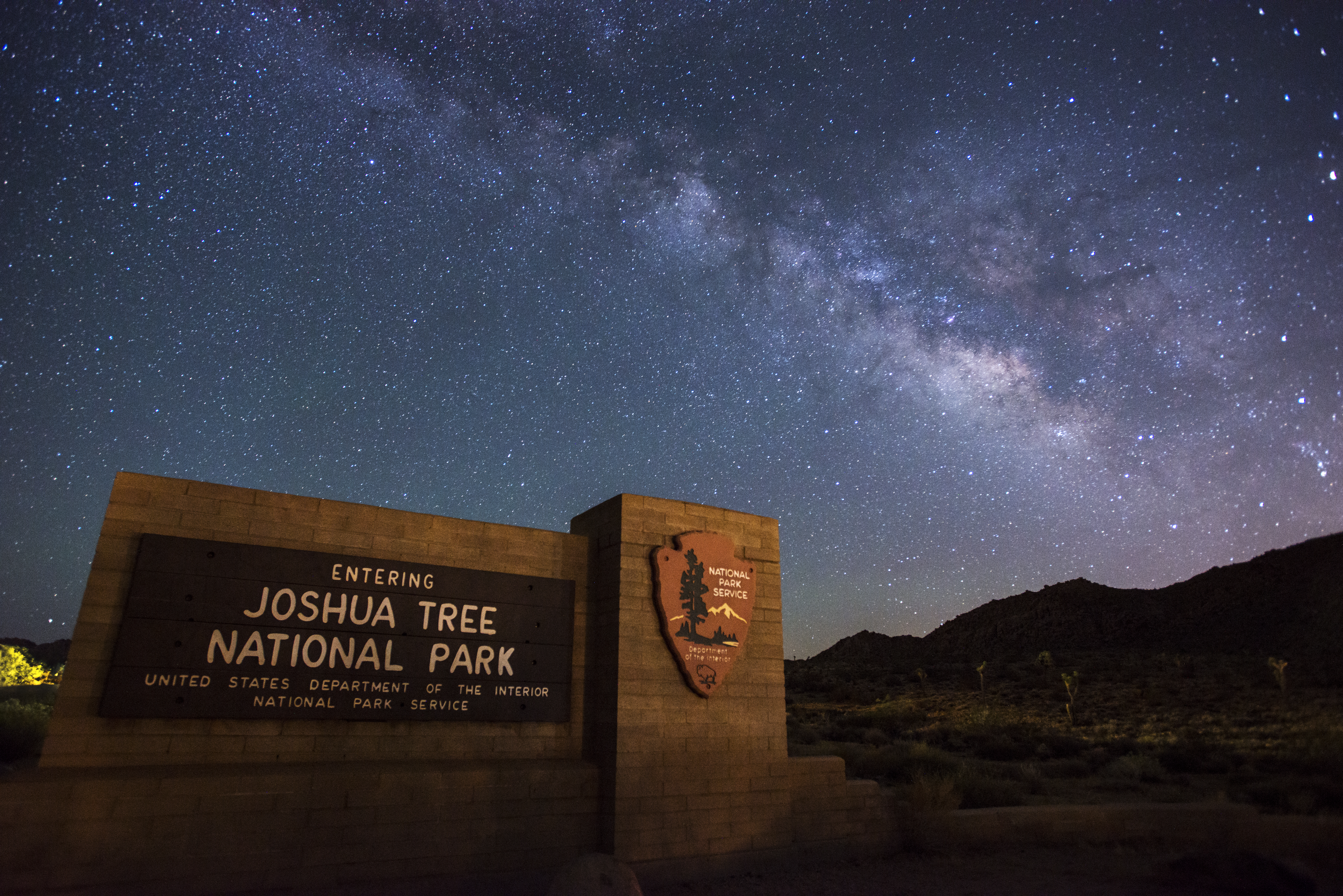The Milky Way over the Joshua Tree National Park Entrance Sign