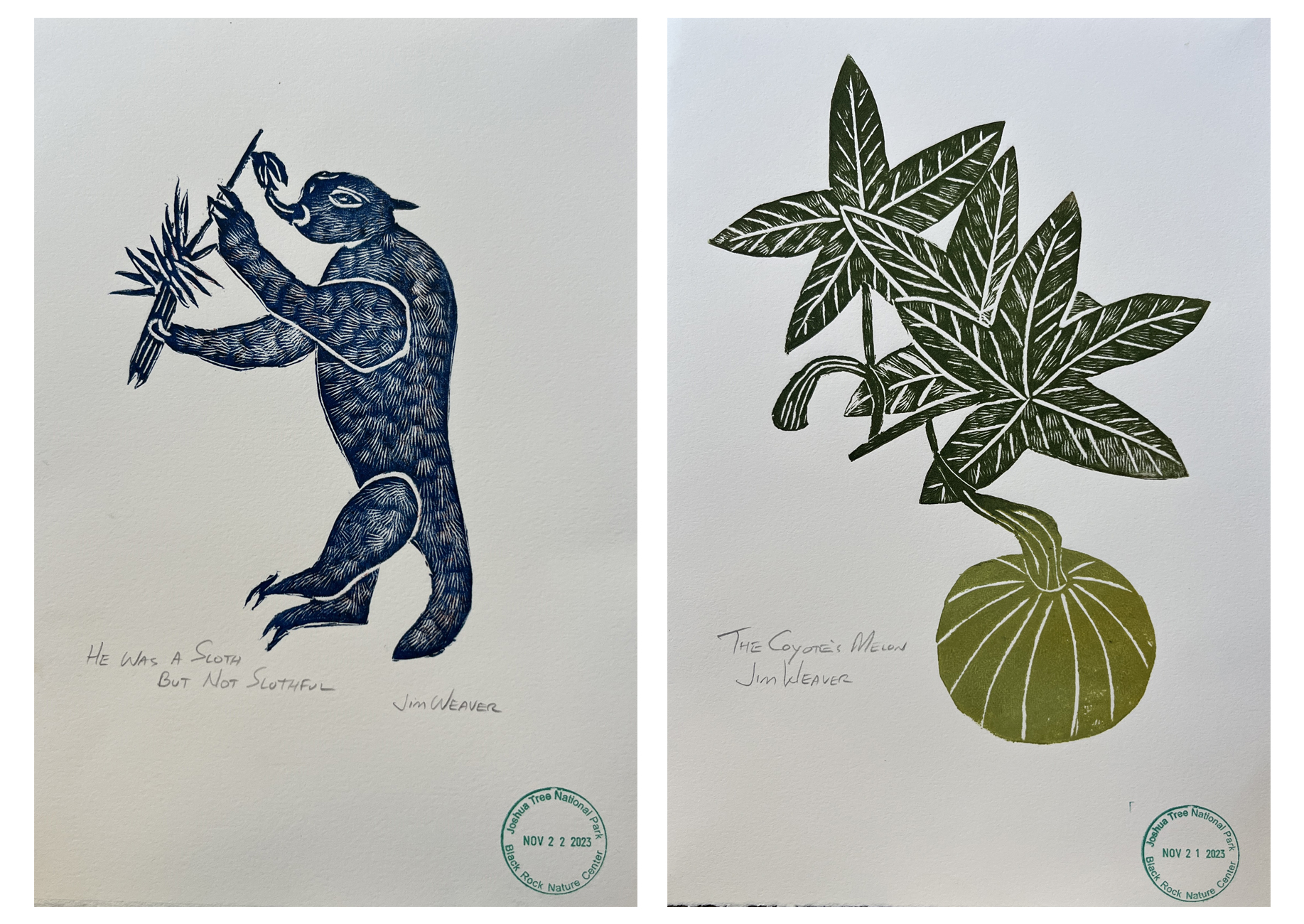 Two art prints.