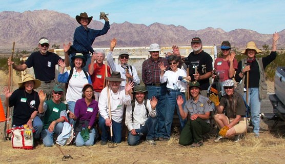 Volunteers celebrating a job well done. Volunteers celebrating a job well done.