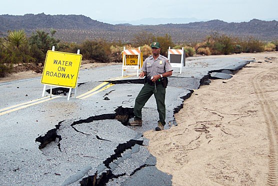 Assessing the damage to Pinto Basin Road