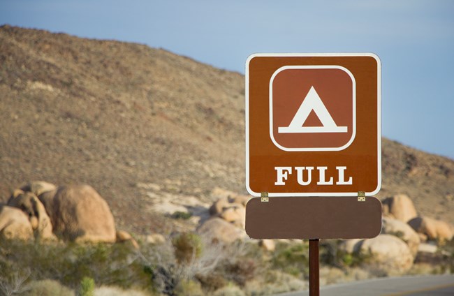 a campground full sign