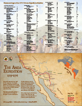 2015 Anza Trail map and families list 2015 Anza Trail map and families list