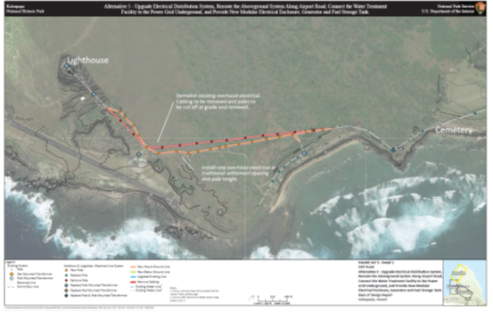 A map showing the proposed project area in alternative 1.