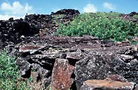 Stone-faced platform on Makapulapai Hill.