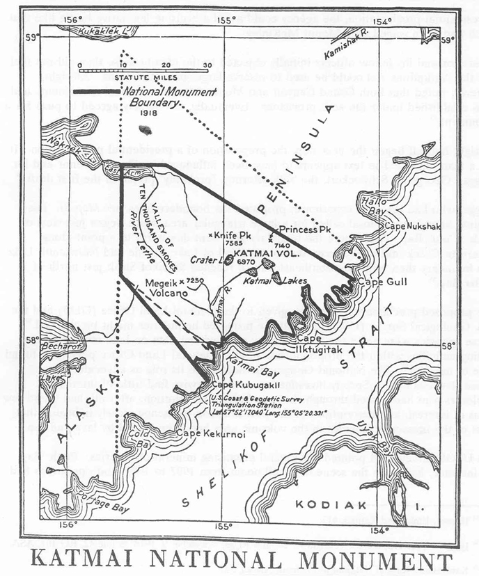 Map of 1918 Katmai National Monument