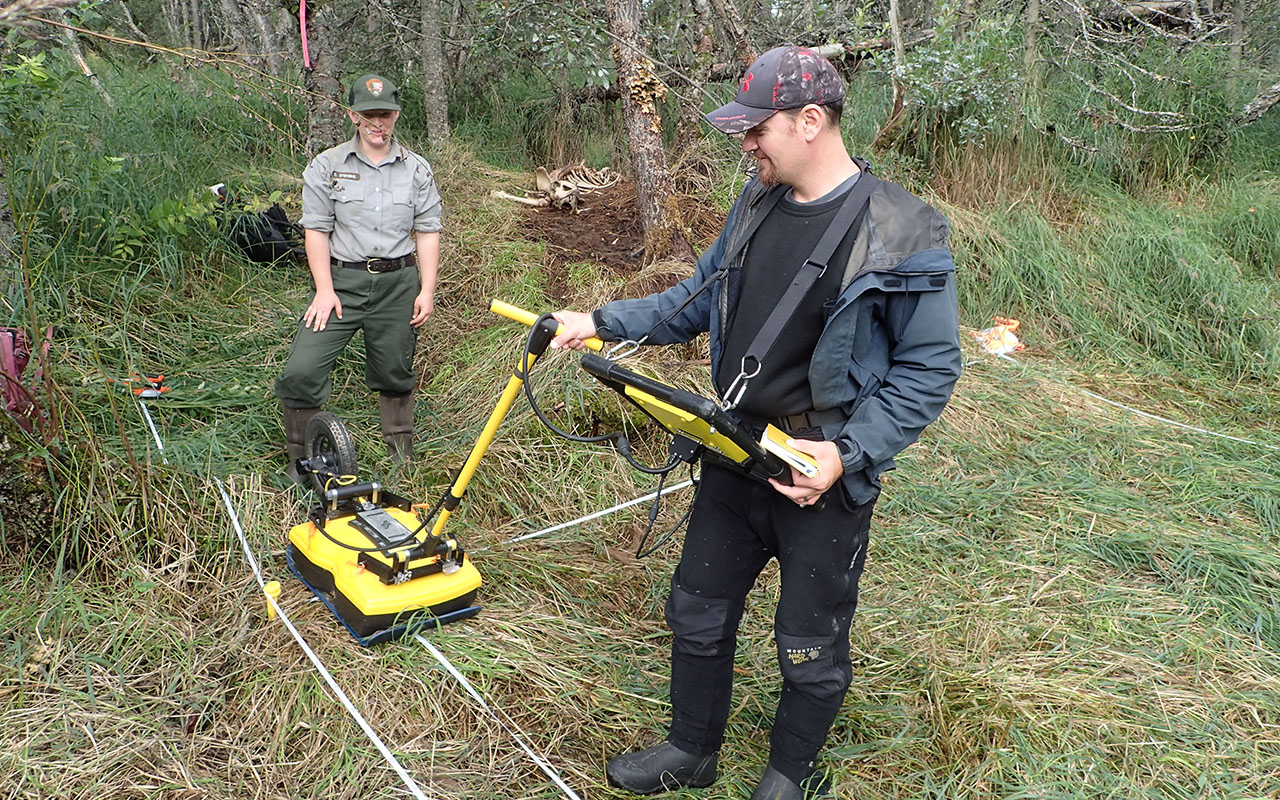 Ground-penetrating radar at Bear House.