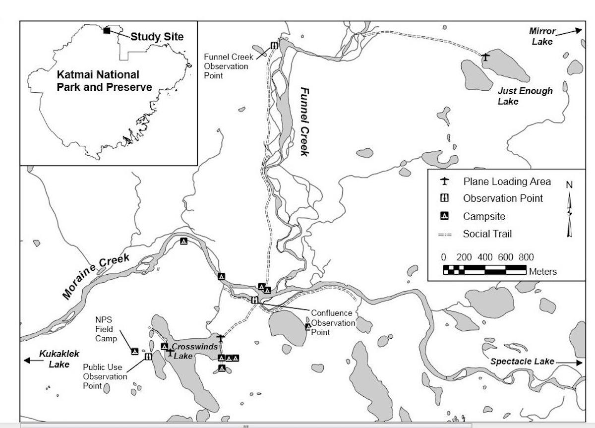 A map pf Moraine and Funnel Creek