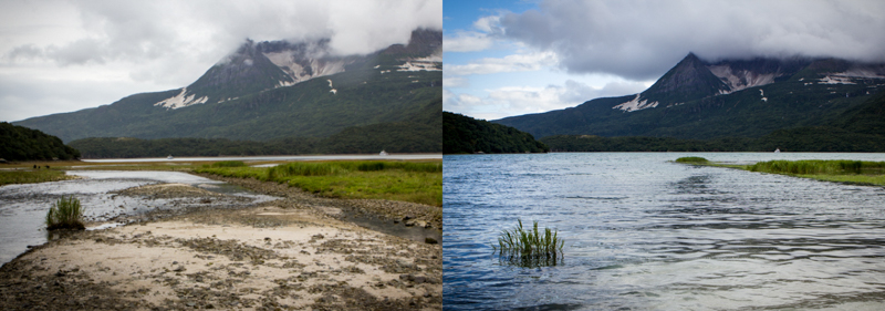 Low tide compared to high tide