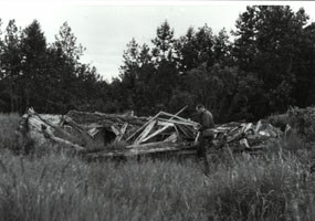 Old Savonoski was abandoned after the eruption of Mt. Katmai/Novarupta in 1912. Old Savonoski was abandoned after the eruption of Mt. Katmai/Novarupta in 1912.