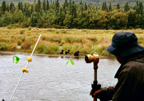 Mapping archeological sites along the Brooks River presents unique challenges.