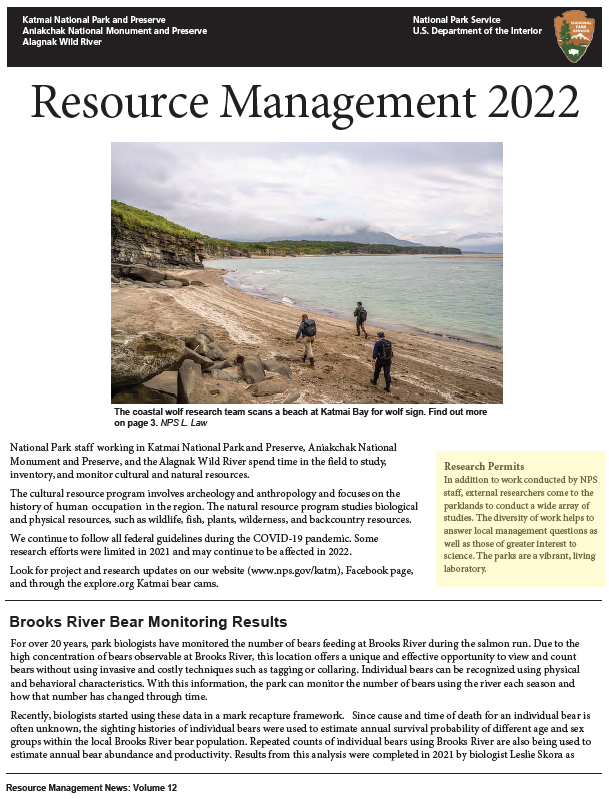 Cover of resource management 2022 newsletter with picture of three people walking along beach