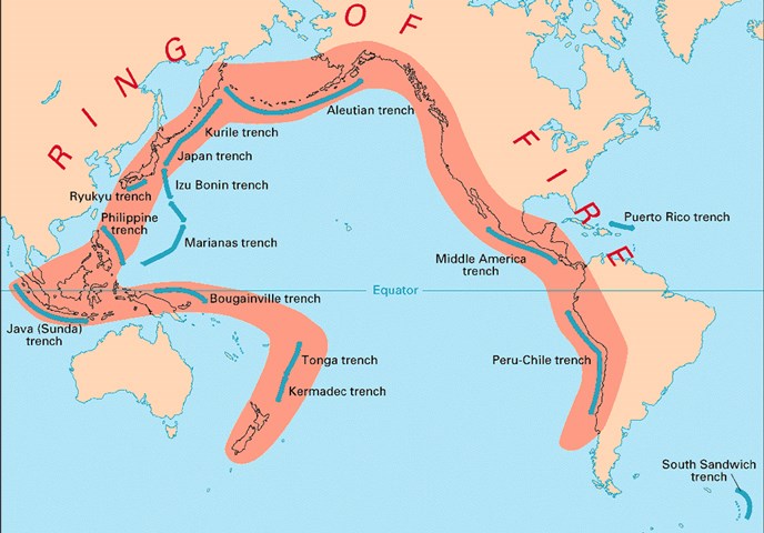 Map of the Ring of Fire