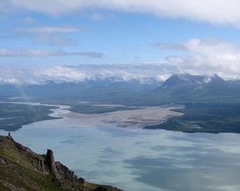 Savonoski-Ukak delta seen from Mount La Gorce