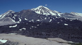 Lava flows from Trident Volcano