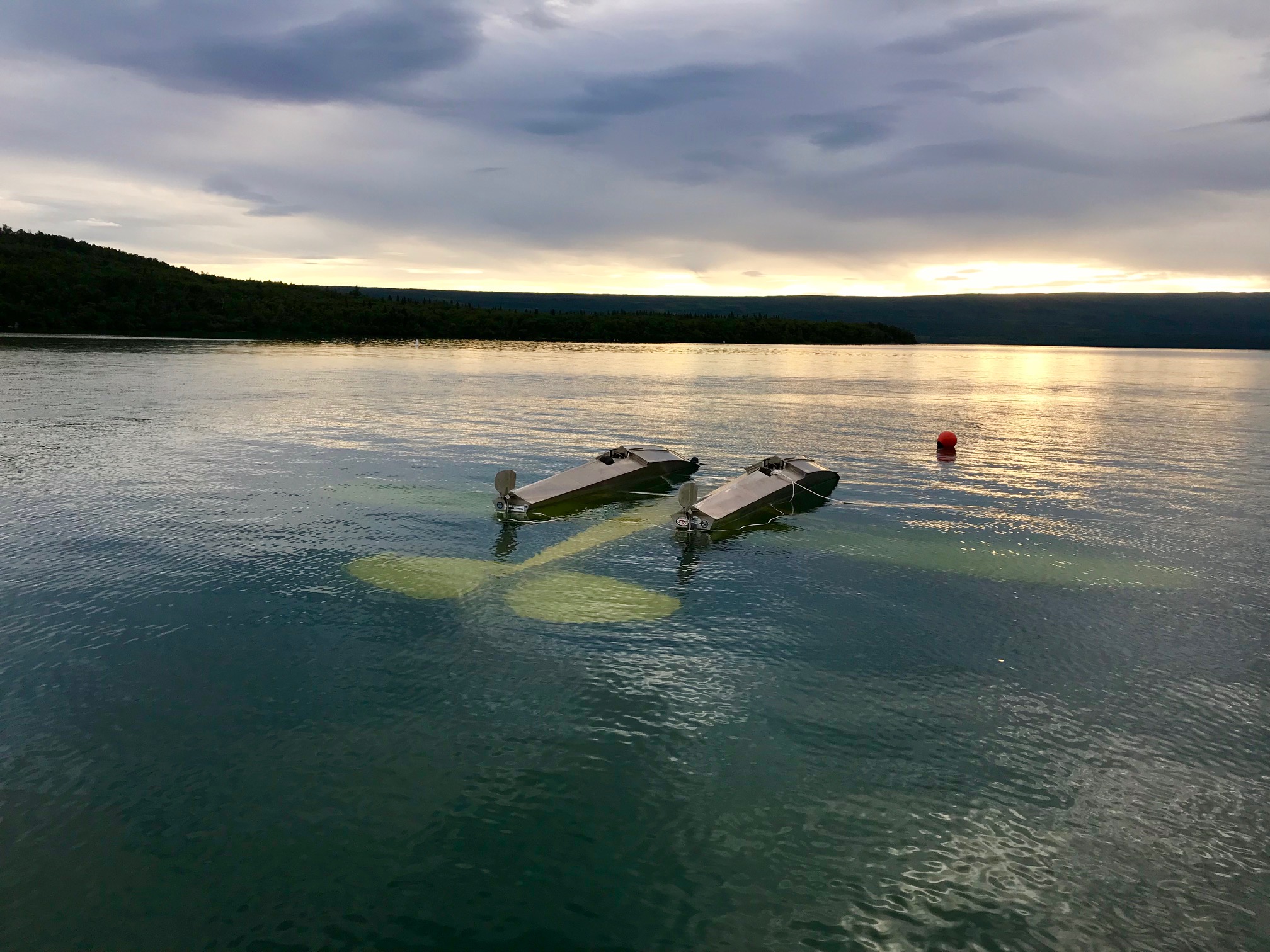 Submerged float plane in Naknek Lake