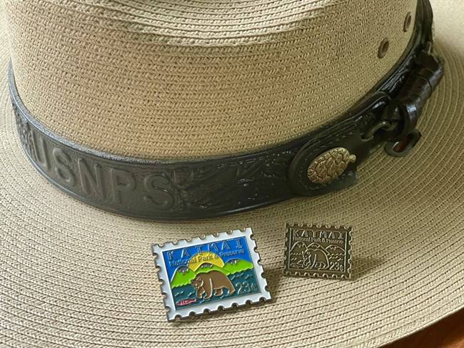 2023 Bear Pins bear pins on a ranger's hat