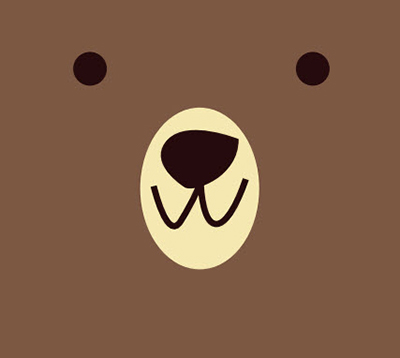 bear face Simple drawing of a bears face