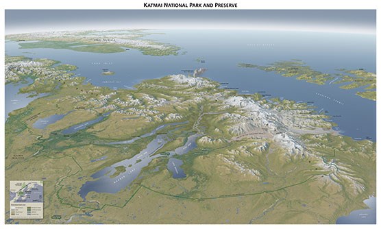 Katmai Panoramic Map
