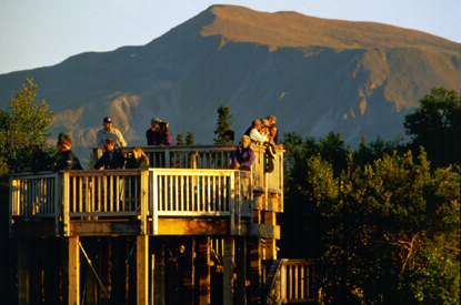 Visitors on Lower River Platform Visitors on Lower River Platform