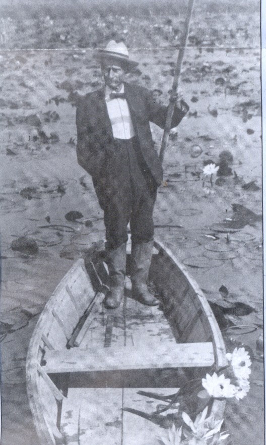 Walter Shaw in his garden