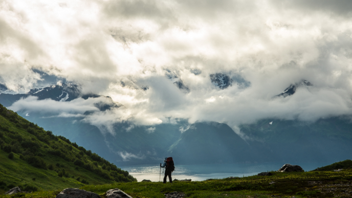 NPS staff hikes back to Seward. Photo: J. Byers/NPS