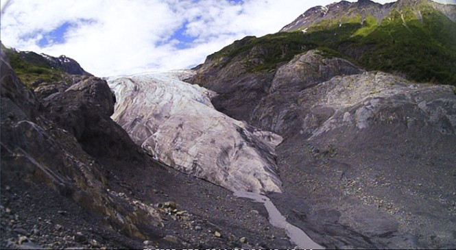View of Exit Glacier from it's toe, or terminus. View of Exit Glacier from it's toe, or terminus.