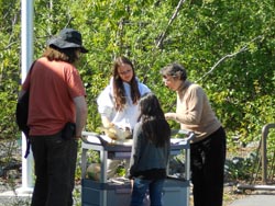 Meret giving a cart talk about moose