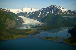 aerial view of Aialik Bay in Kenai Fjords National Park