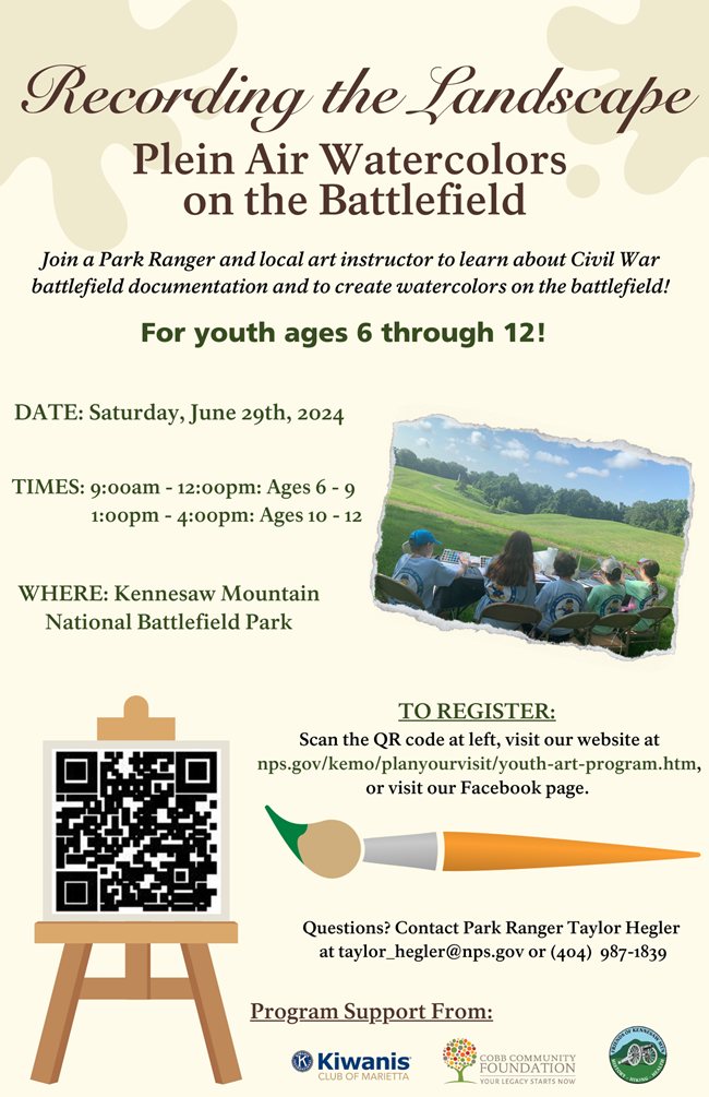 Flyer advertising youth art program.