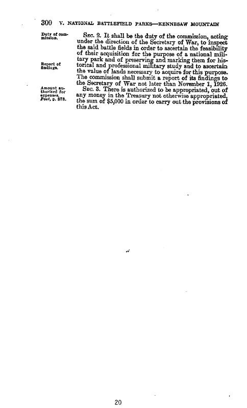 Continued Legislation relating to national battlefield parks. See Transcript in Appendices Legislation A-1