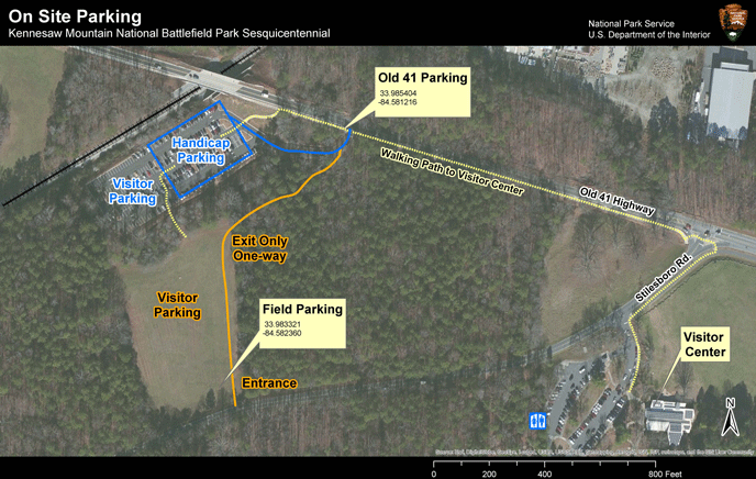 On Site Visitor Parking Map with roads and areas identified.