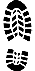 silhouette of hiking boot track
