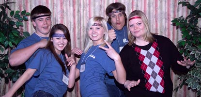 The Discombobulated Ninjas from Baraga High School made up of Kaila Huhtasaari, Kaitlyn Mitchell, Andrew Heikkinen, Jesse Walitalo and coach Michele Serafin show how they plan to take out the competition before the 2006 Smackdown.