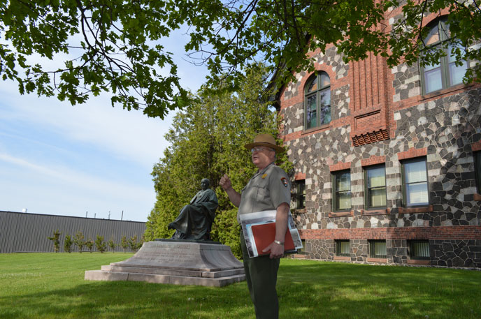 A Ranger on a guided walk of Calumet. A Ranger on a guided walk of Calumet.