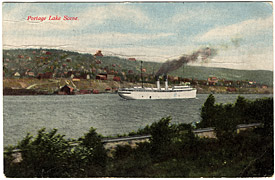 Historic postcard: Portage Lake scene circa 1908