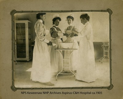 Women work at the C&H Hospital
